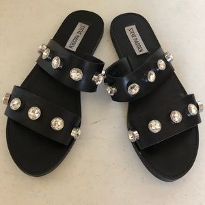 Steve Madden black jeweled slides size 6.5